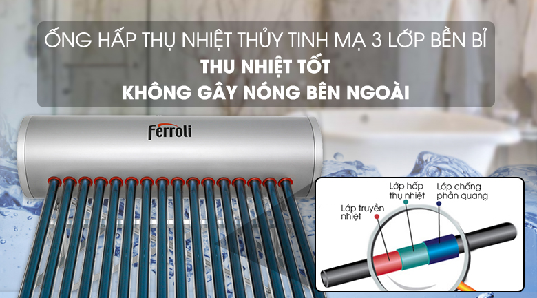 máy nước nóng năng lượng mặt trời 180l