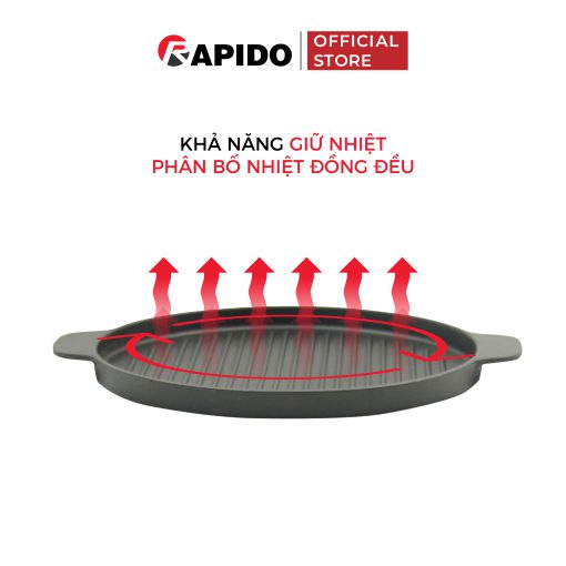 Chảo gang nướng Rapido RG24-RF tròn